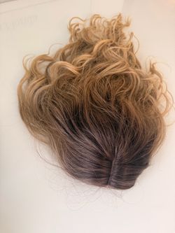 Curly Hair Topper Ombre Brown to Blonde
