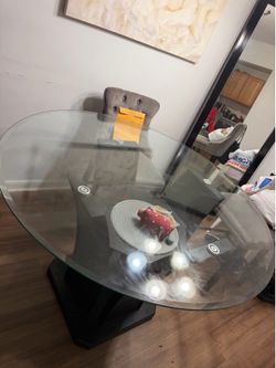 Glass dining room table
