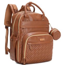 Brown leather Diaper Bag