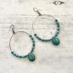 Large Turquoise Earrings 