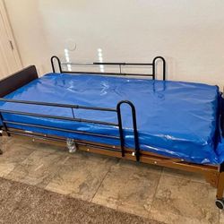 Drive Medical Delta Full Electric Bed with Rails & Mattress