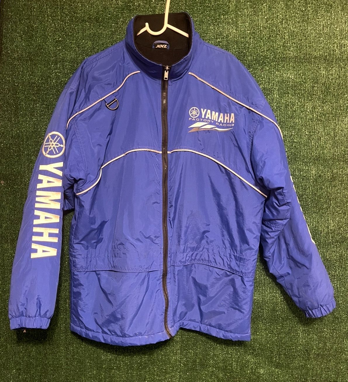 VTG Yamaha Factory Racing Jacket Blue,White Men’s Size XXL Zip Up Jacket.