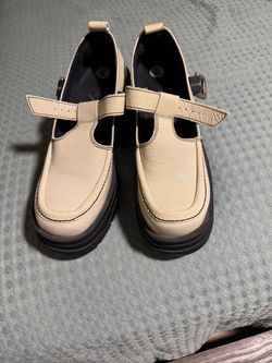 Cream Patent Leather Platform Mary Jane Shoes