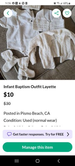 Baptism Christening  Infant Outfit Layette