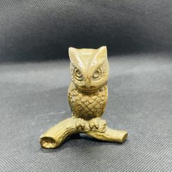 Adorable And Vintage Solid Brass Boot Owl On A Tree Branch 