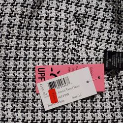 NEW Golftini Tweed Skort Size 12 - Black & White Textured Lined w/Shorts Pockets