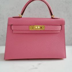 Hermes Kelly Rose Pink Handbag 