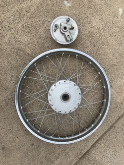 Honda 1960’s 1970’s CL90 front wheel rim and brake panel hub, 1.60 x 17