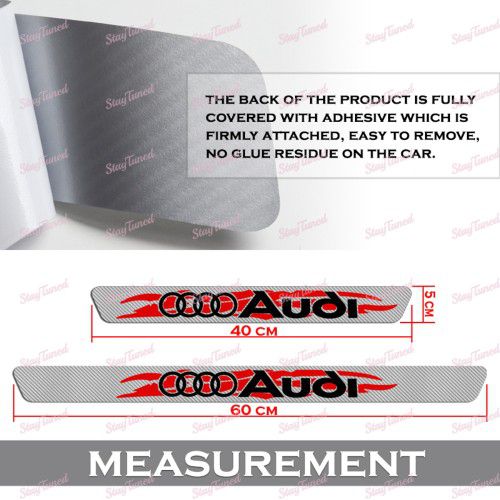 4PCS Carbon Fiber Car Door Scuff Sill Cover Panel Step Protector For Audi -(3-SDSR-AUDI-SL