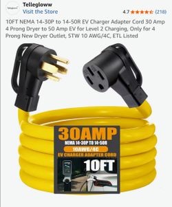 14-30P to 14-50R EV charger adapter 10ft