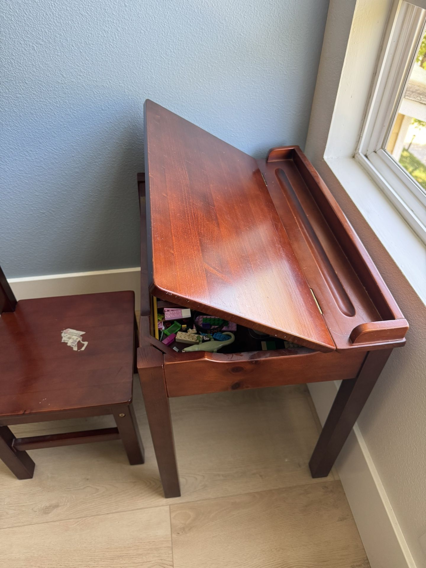 Melissa Doug Wooden Lift Top Desk Chair Brown - Main Image