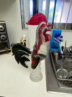 Vintage, beautiful glass rooster
