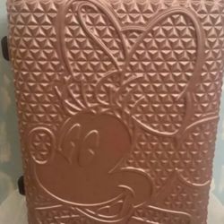 Minnie Mouse Rose Gold Suitcases 4 Wheeled Spin 360 Textured Hard Luggage
