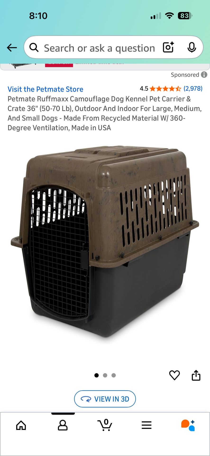 RuffMaxx Camouflage Dog Kennel. Brand New Paid $150 New