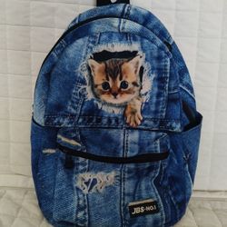 Kid's Backpack With Kitten 