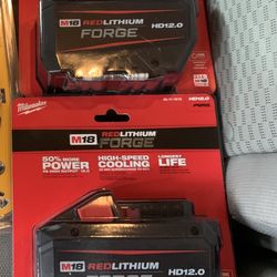 2 Milwaukee M18 HD 12.0 Batteries 