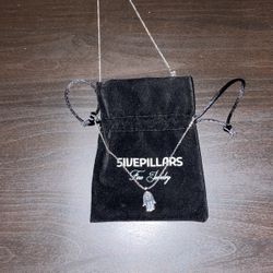Silver 5 Pillars Necklace