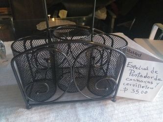 Porta cucharas y servilletero de princes hause nuevo