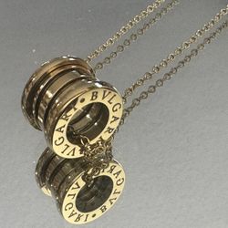 Bvlgari Spiral Gold Pendant Necklace 
