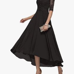 Black Special Occasion Dress Tea Length **NEW