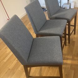 Modern Gray Upholstered Bar/Counter Stools 
