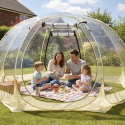 Pop Up Bubble Tent, 10 x 10 FT Instant Igloo Tent Suitable for 4-6 People, Screen House for Patios, Cold 