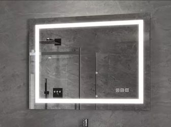 TOOLKISS Classic 36 in. W x 30 in. H Frameless Rectangular Anti-Fog LED Light Bathroom Vanity Mirror Front Light