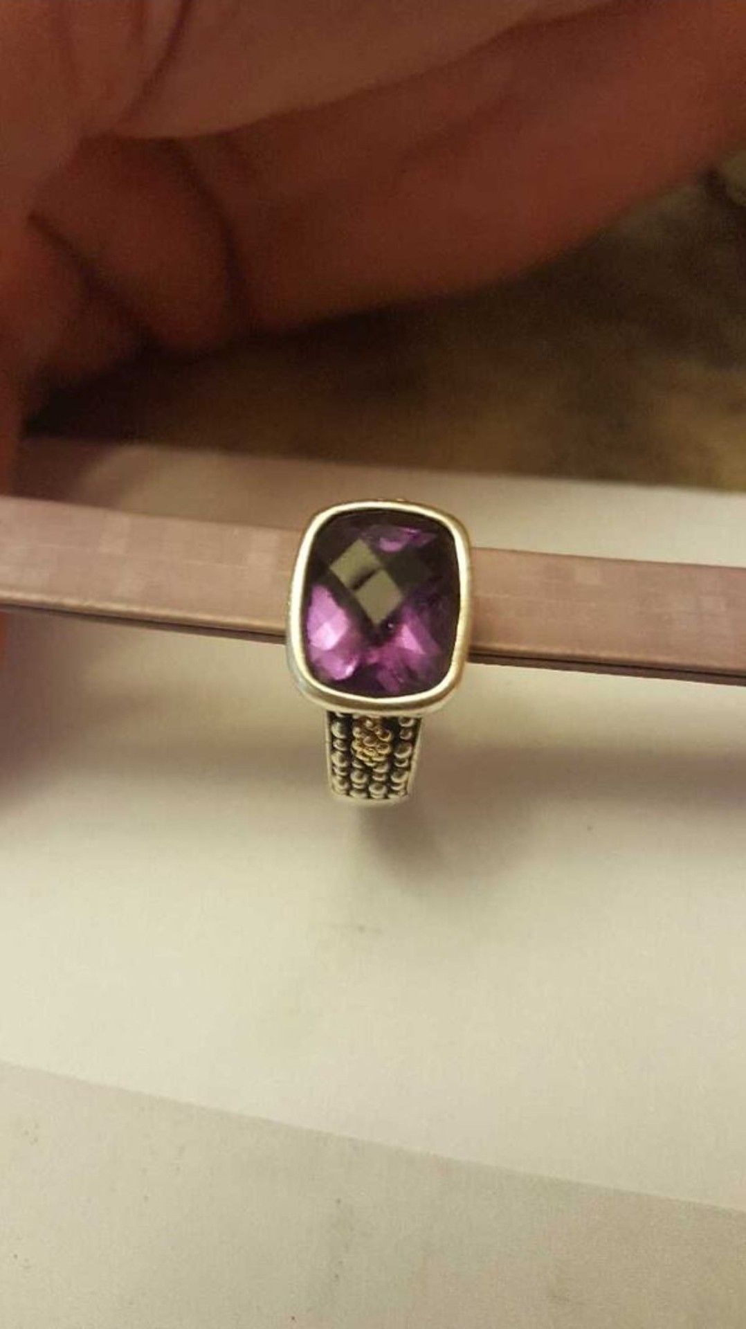 amethyst and gold ring