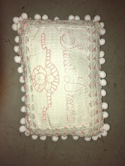 “Sweet Dreams”chenille embroidered pillow