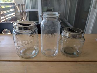 Three Mason craft & more glass containers