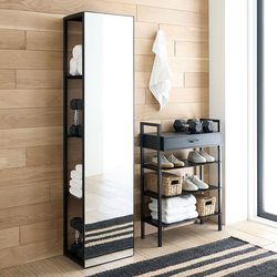 Pottery Barn Temple Street Storage Floor Mirror – Full Length, Shelving
