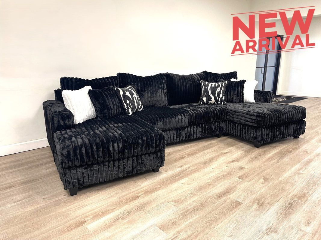 “BRAND NEW” Black Double Chaise Sectional