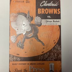 1947 Cleveland Browns Vs Chicago Rockets Throwback Tin Sign
