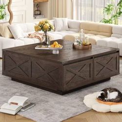 ❤️‍🔥 #B 47" Farmhouse Style Square Coffee Table