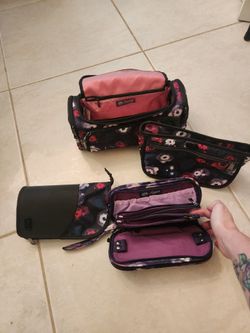 Lug brand cosmetics and toiletries four piece travel case set