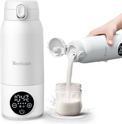 Portable Bottle Warmer for Travel - 17oz Bottle Warmer with 2-Min Heating, Precise Temp Control (98°F-158°F) & IPX6 Waterproof Design | Milk Warmer, B