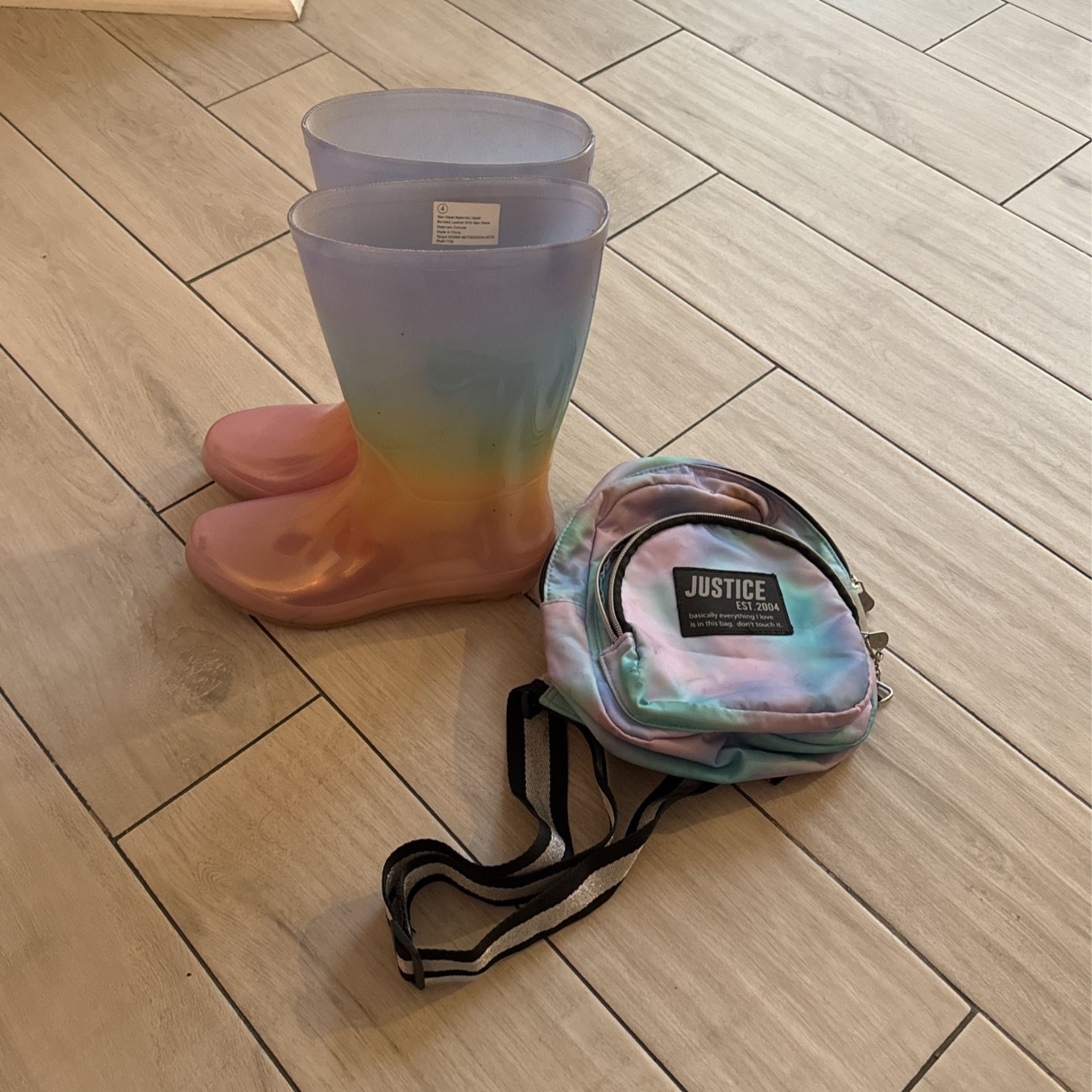 Target Rain Boots And Justice Crossbody