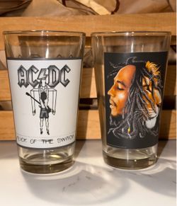 Bob Marley and AC/DC Punt Size Tumblers