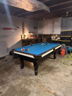 7’ Pool table with fresh felt