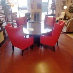 72 Inch Round Table And Four Wingback Chairs Normally 4995