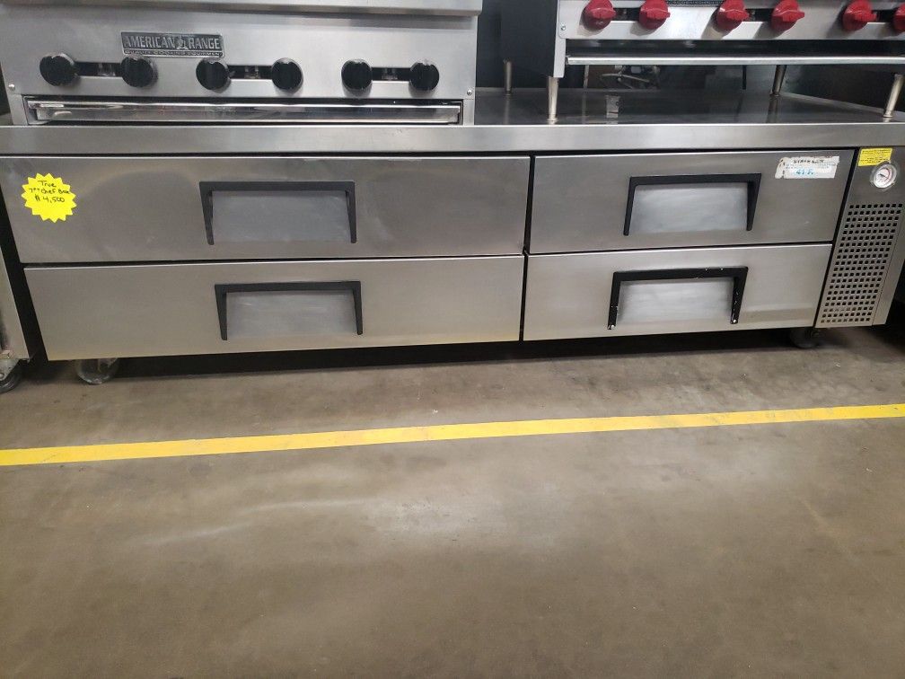 Used True 84"L Refrigerated Chef Base