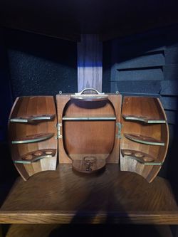 Whiskey barrel cabinet