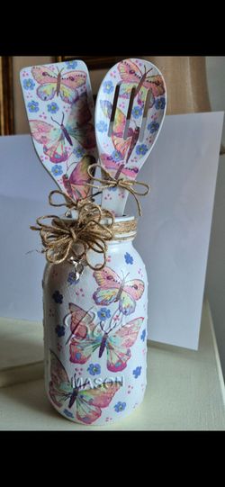 Hand designed painted and decoupaged set