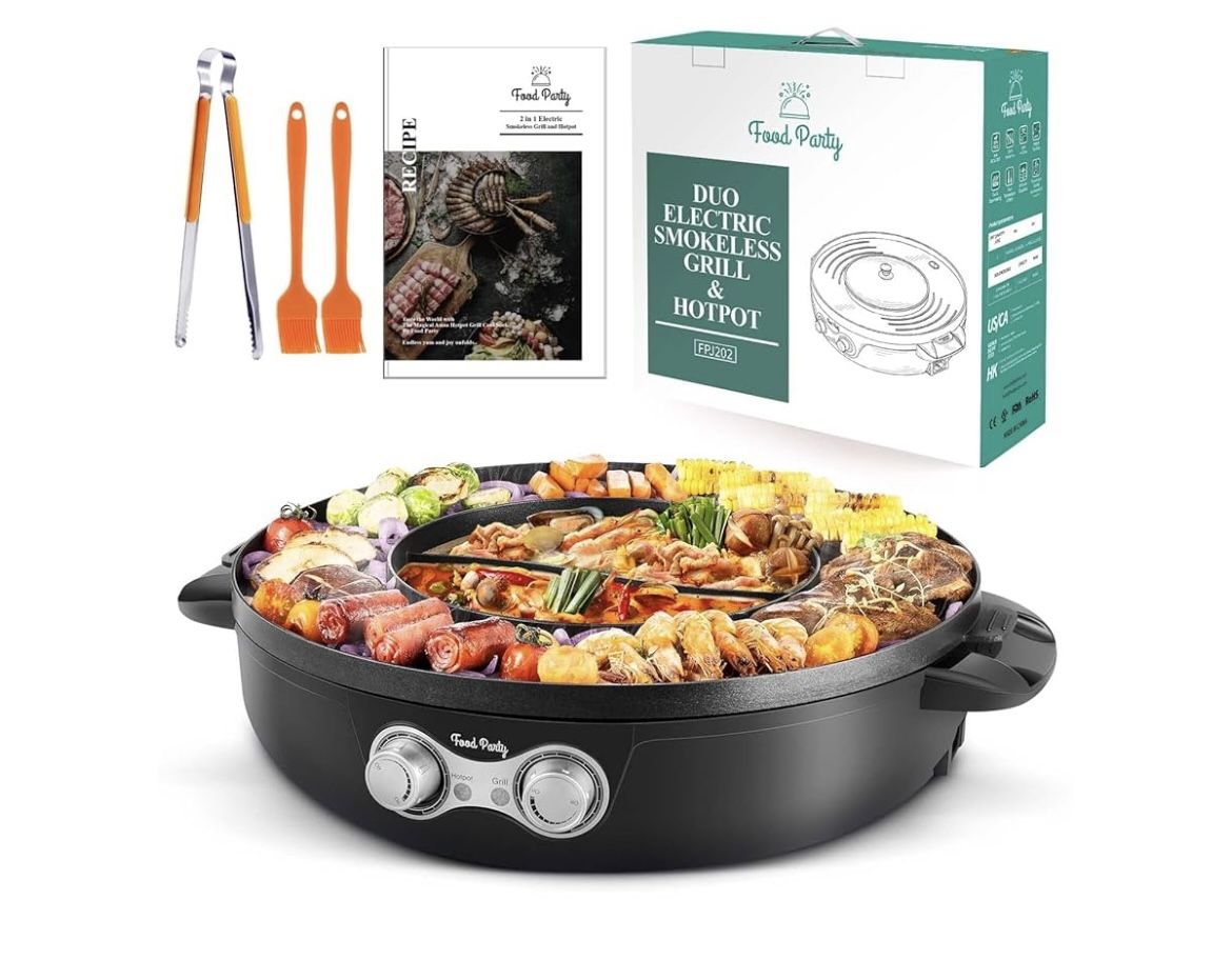 Brand New still in box 2-1 electric smokeless grill and go