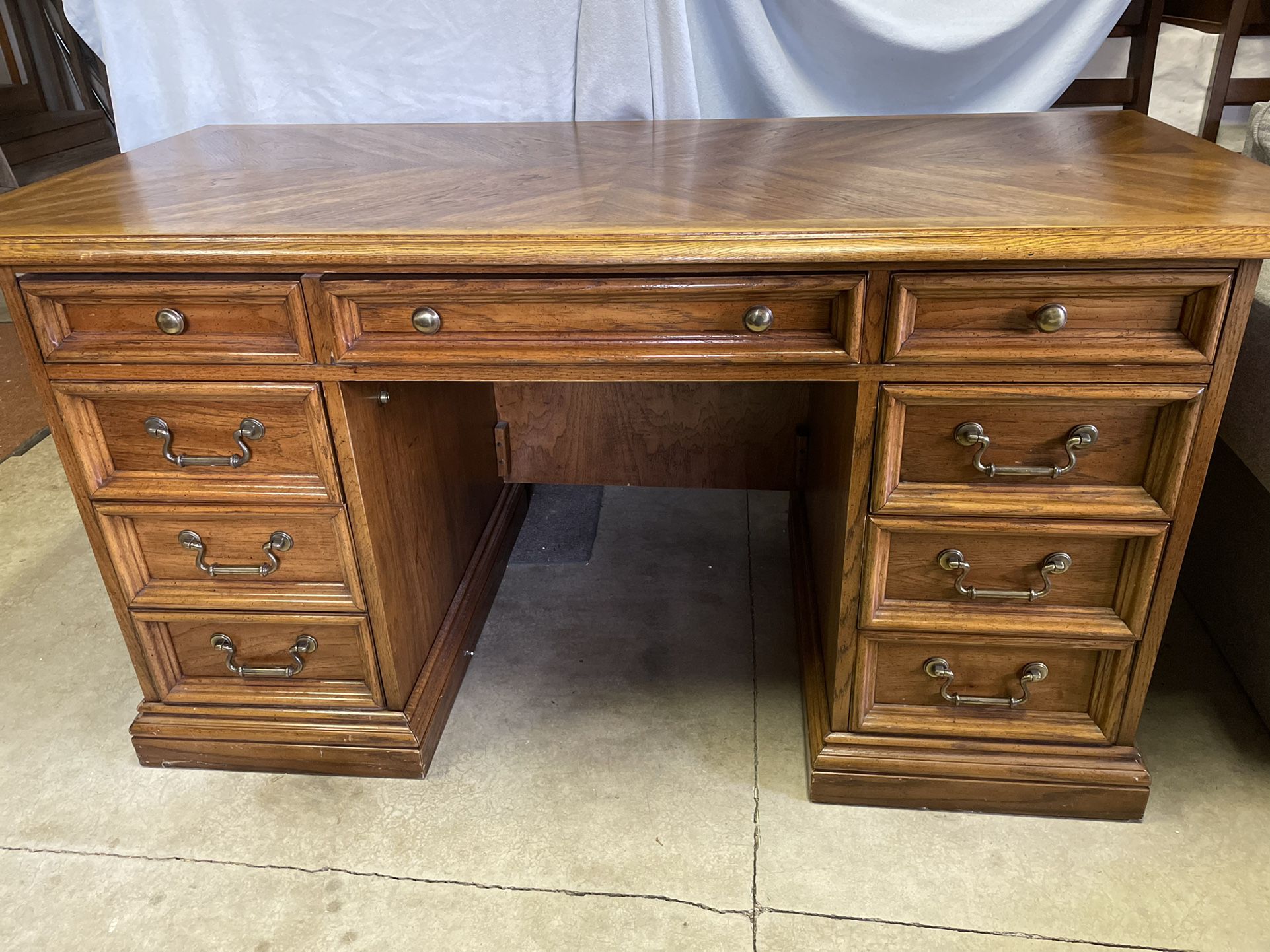Solid Mahogany Wood Desk and Chair