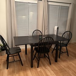 Dining table and chairs
