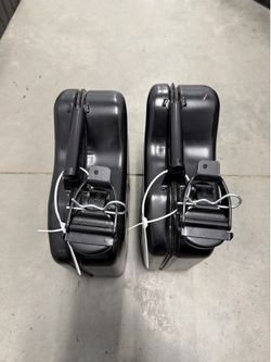 Two 5L Leak Proof Metal Jerry Cans Black NEW