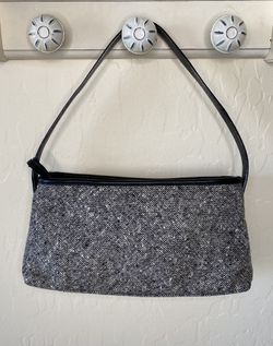 Vintage Y2K Banana Republic Tweed Shoulder Purse Black