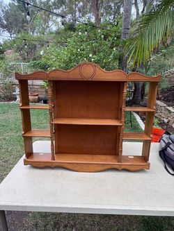 Wooden Wall Display Shelf with Heart Detail