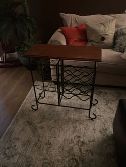 Wine bottle table